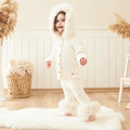 Luxury Baby Knit Set with Faux Fur Hood – Ivory Cream