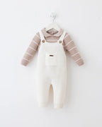 Baby Knit 2-Piece Set – Cream & Beige Stripes