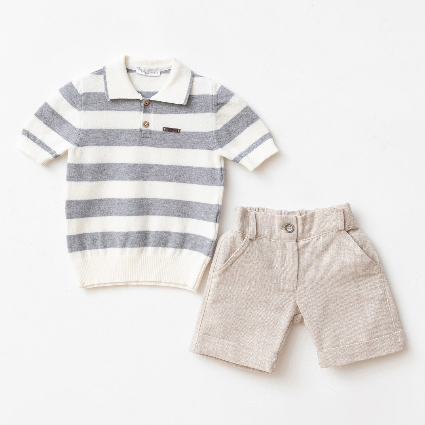 Striped Cotton Baby Set with Shorts – Soft Summer Outfit