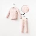 Blush Pink Cable Knit Baby Set – Sweater & Pants Outfit