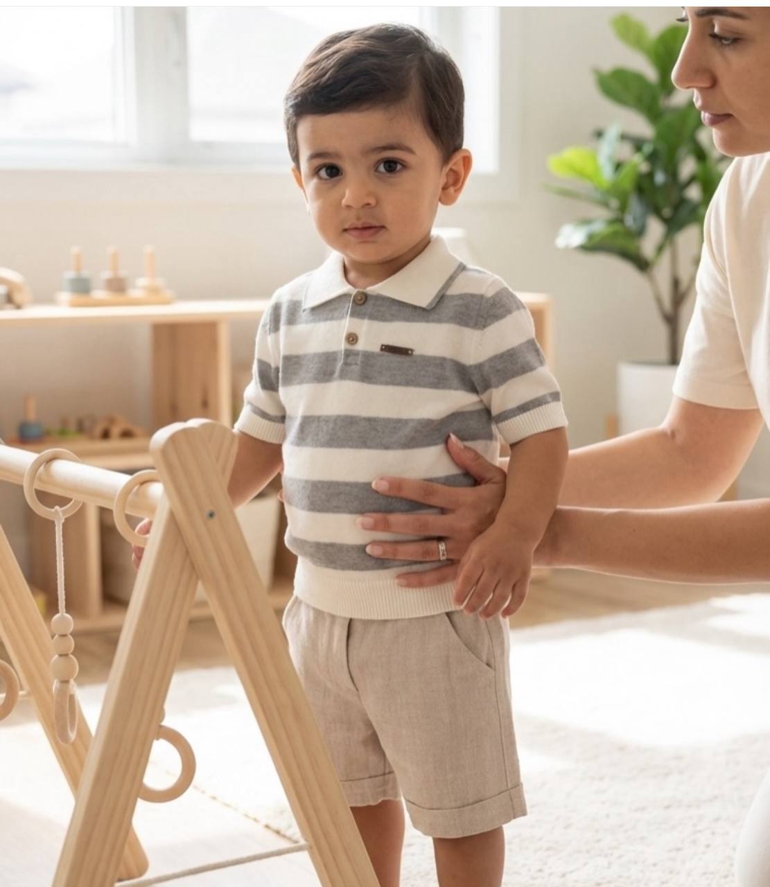 Striped Cotton Baby Set with Shorts – Soft Summer Outfit