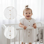 White Cotton Baby Dress with Headband