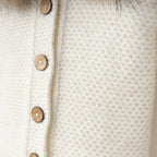 Fur Hood Knit Two-Piece Set – Cream