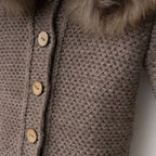Fur Hood Knit Two-Piece Set – Mocha