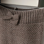Fur Hood Knit Two-Piece Set – Mocha