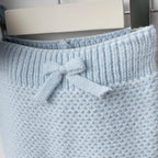 Fur Hood Knit Two-Piece Set – Baby Blue