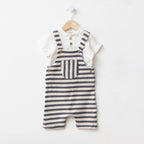 Striped Baby Overall Set with Shirt – Soft Cotton Outfit
